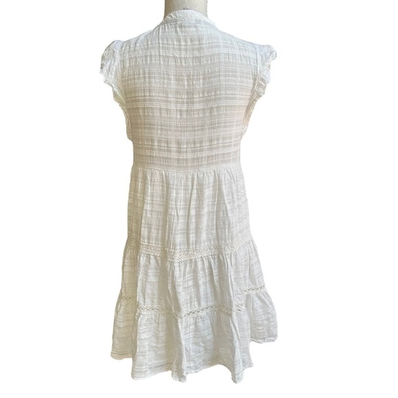 Knox‎ Rose Women's Short Sleeve Tire Neck White Boho Midi Dress Size S - Picture 3 of 11